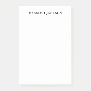 Eget namn dekorativ minimalistisk svart vit post-it block