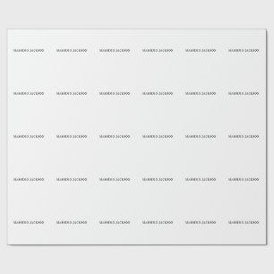 Eget namn dekorativ minimalistisk svart vit presentpapper