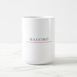 Eget namn dekorativt chic enkelt svart vitt kaffemugg