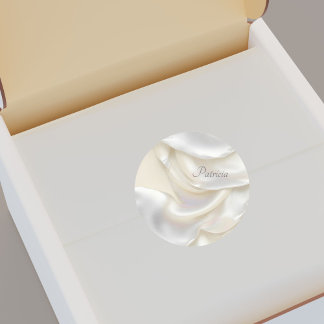 Eget namn Elegant Mor i Pearl Snäcka Ivory Runt Klistermärke