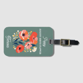 Eget namn för Augusti Flower Bagagebricka