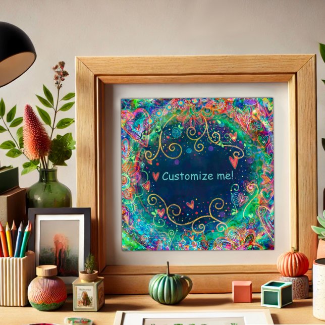 Eget namn för blå konstnärlig Blommigt, inspireran Poster (Skapare uppladdad)