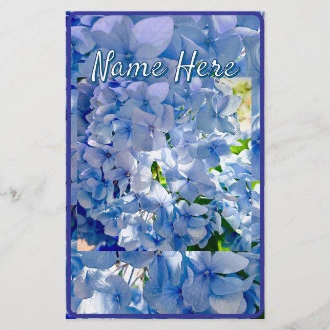 Eget namn för Blue Hydrangea Brevpapper (Framsida)