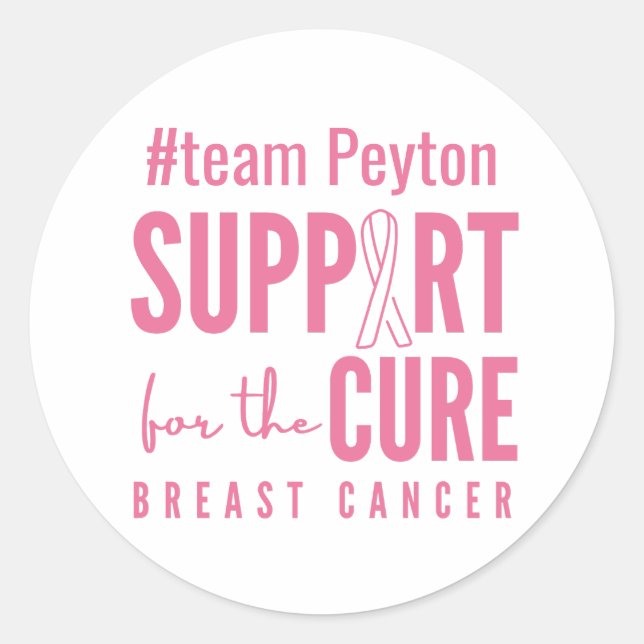 eget namn för bröstcancer Stickers Etiketter (Framsida)