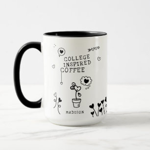 Eget namn för College Inspired Coffee Funny Girly Mugg
