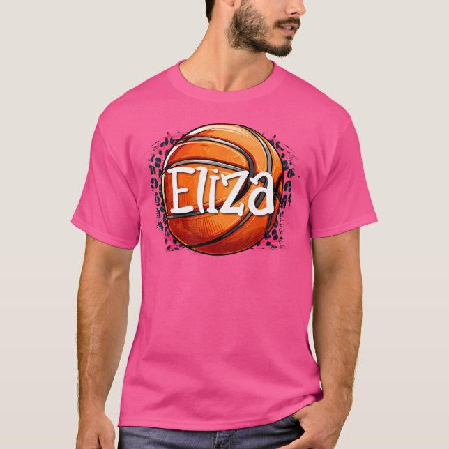 Eget namn för Eliza Basketball T Shirt (Framsida)