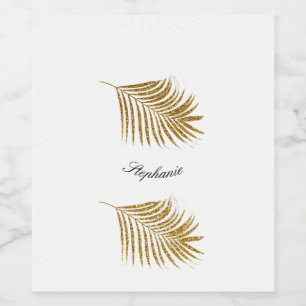 Eget namn för Glittery Guld Löv på födelsedagen He Vinflaska Etikett