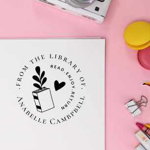 Eget namn för lärare vid Bibliotek Bok Självfärgande Stämpel