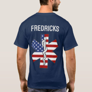 Eget namn för Life Patriotic Ambulance EMT T Shirt