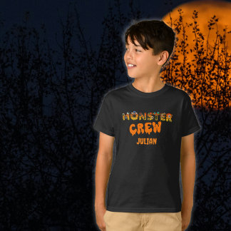 Eget namn för monster Crew Halloween Kids T Shirt