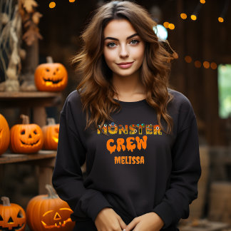 Eget namn för monster Crew Halloween T Shirt