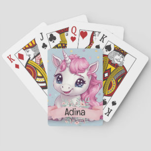 Eget namn för Rosa Baby Unicorn Stars Casinokort