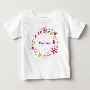 Eget namn för vattenfärg Botaniskt Wildblomens kra T Shirt
