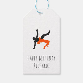 Eget namn för Wrestler Wrestling Silhouettes Sport Presentetikett