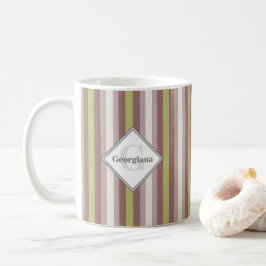 Eget namn Geometric Warm Neutralt Candy Rand Kaffemugg