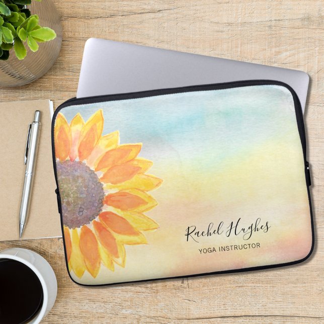 Eget namn Gult Solroscoach Life Laptop Fodral (Skapare uppladdad)