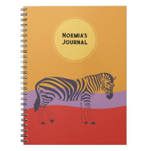 eget namn journal zebra, modern färglös journal anteckningsbok