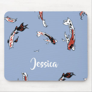 Eget namn koi fish blue musmatta