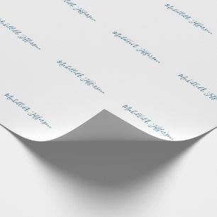 Eget Namn Kreativt Trendigt Vitt Oceanblått Presentpapper