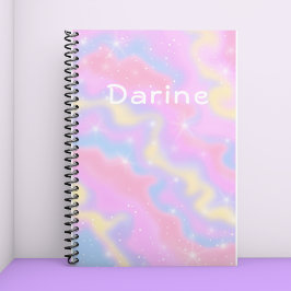Eget namn l Färgfull Sparkles Rainbow Girly Anteckningsbok
