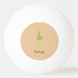 Eget namn, målat päron på brunt pingisboll