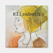 Eget namn med monogrammet söt presentvattenfärg, g