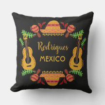 Eget namn MEXICO Illustration dekorativ kudde