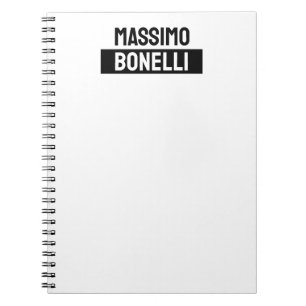 Eget namn minimalistisk modern enkel svart vit anteckningsbok