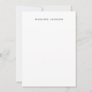Eget namn minimalistisk modern enkel svart vit anteckningskort
