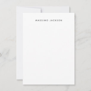 Eget namn minimalistisk modern enkel svart vit anteckningskort
