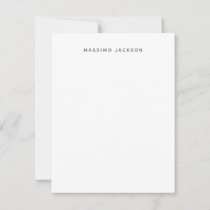 Eget namn minimalistisk modern enkel svart vit anteckningskort