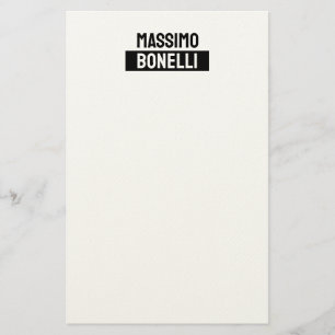 Eget namn minimalistisk modern enkel svart vit brevpapper