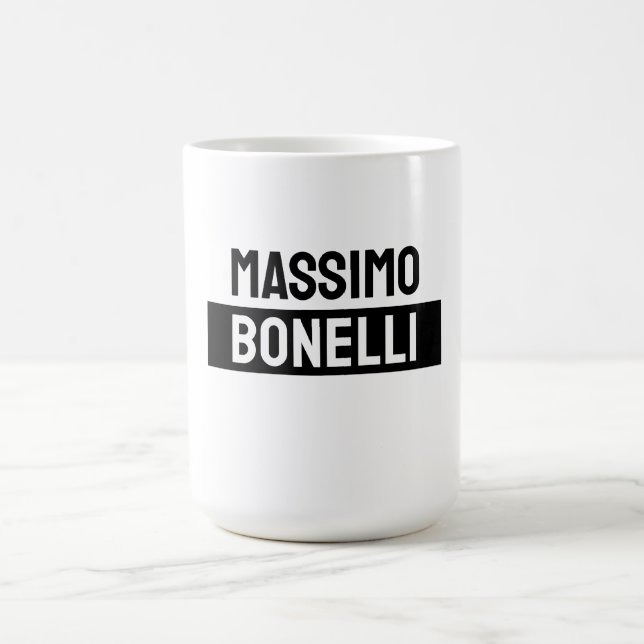 Eget namn minimalistisk modern enkel svart vit kaffemugg (Center)