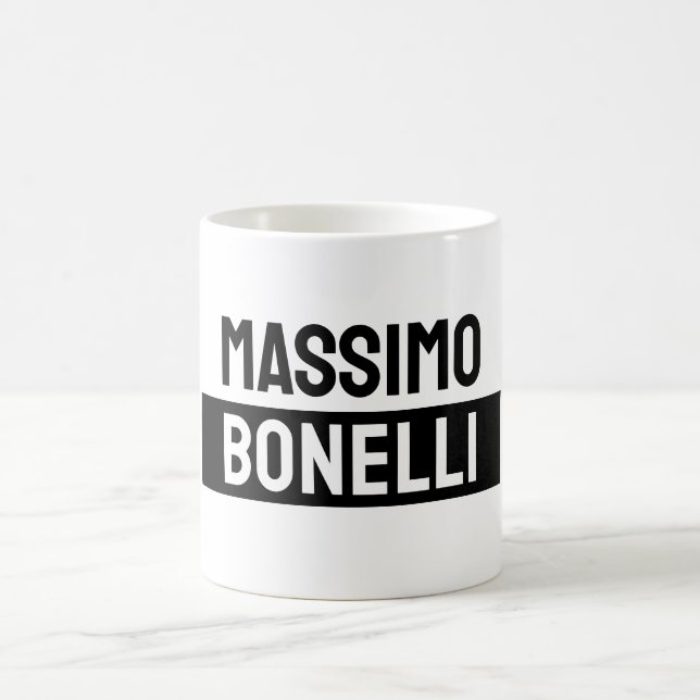 Eget namn minimalistisk modern enkel svart vit kaffemugg (Center)