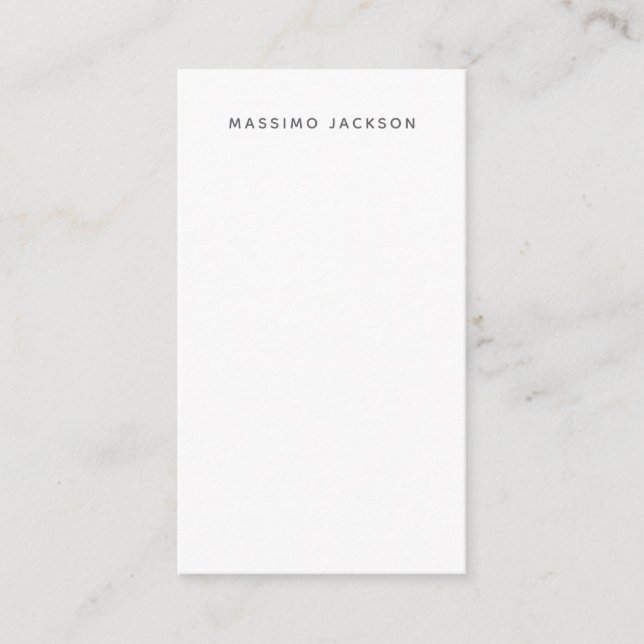 Eget namn minimalistisk modern enkel svart vit tilläggskort (Framsida)