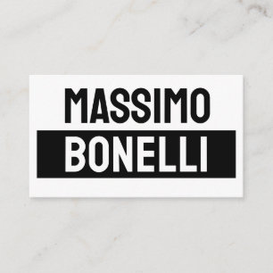 Eget namn minimalistisk modern enkel svart vit tilläggskort