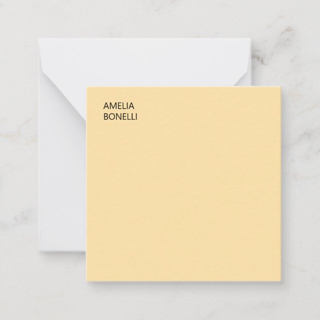 Eget namn modern minimal professionell enfärgad be anteckningskort (Framsida)