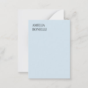 Eget namn modern minimalistisk professionell blå anteckningskort