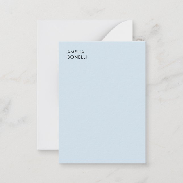 Eget namn modern minimalistisk professionell enfär anteckningskort (Framsida)