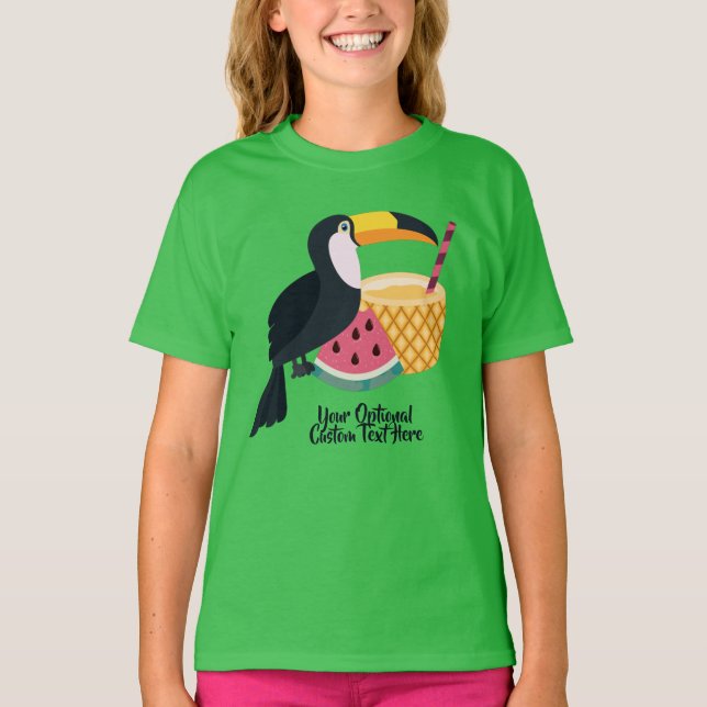 Eget namn och text Toucan-illustration T Shirt (Framsida)