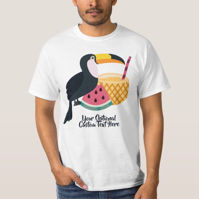 Eget namn och text Toucan-illustration T Shirt (Framsida)