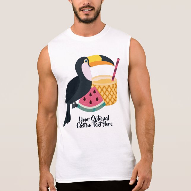 Eget namn och text Toucan-illustration T Shirt (Framsida)