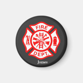 Eget namn på Firefighter-Logotypen för Firefighter Magnet
