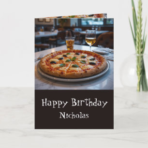 Eget namn på födelsedag med Pizza Kort