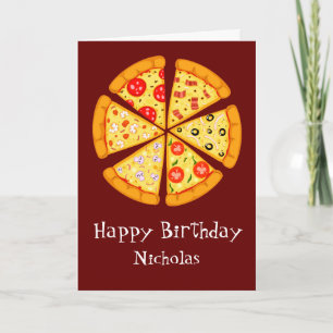 Eget namn på födelsedag med Pizza Kort