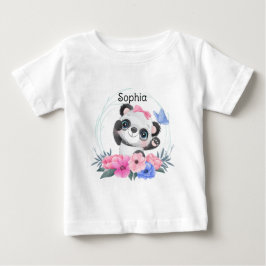 Eget namn på frisk krans av Cute Baby Panda Flower T Shirt