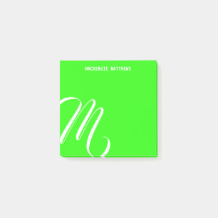 Eget namn på Grönten Färgfull med monogram Post-it Block