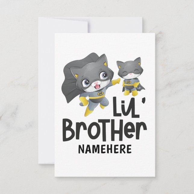 Eget namn på lilla Brother Superhjälte Cat (Framsida)