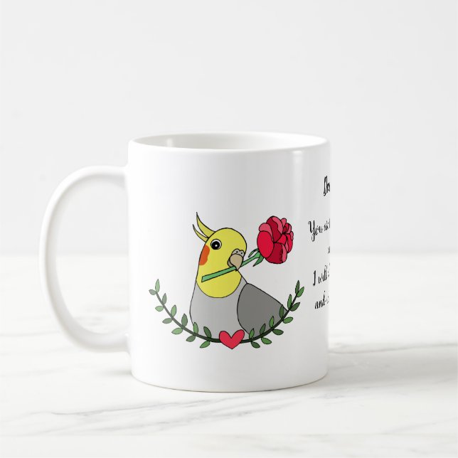 Eget namn på Mamma Gift Bird Älskare Kaffemugg (Vänster)