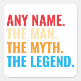 Eget namn på mannen, myten om den förklarande retr fyrkantigt klistermärke